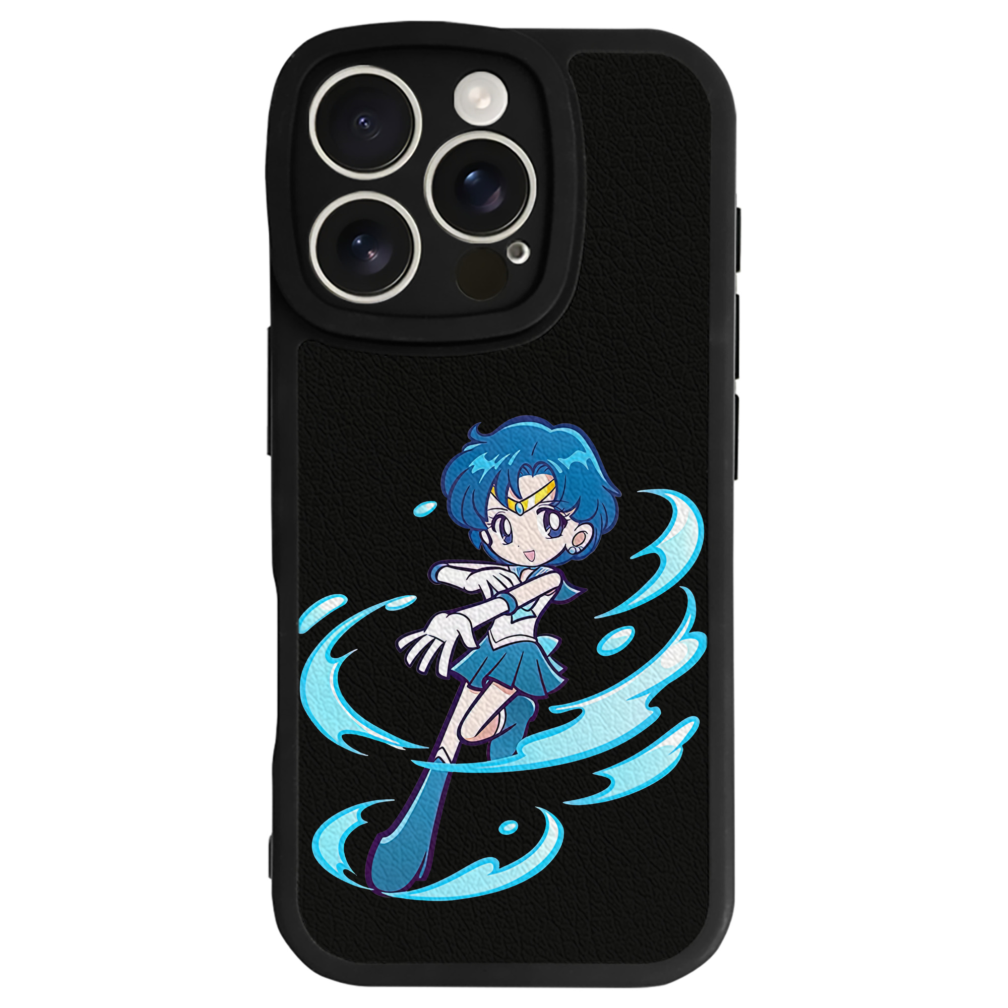 （画像用） 美少女戦士セーラームーン 水野 亜美 みずの あみ Sailor Moon Mizuno Ami 【iPhone 16シリーズ対応】シリコンスマホケース（レザー調） 材質：シリコン